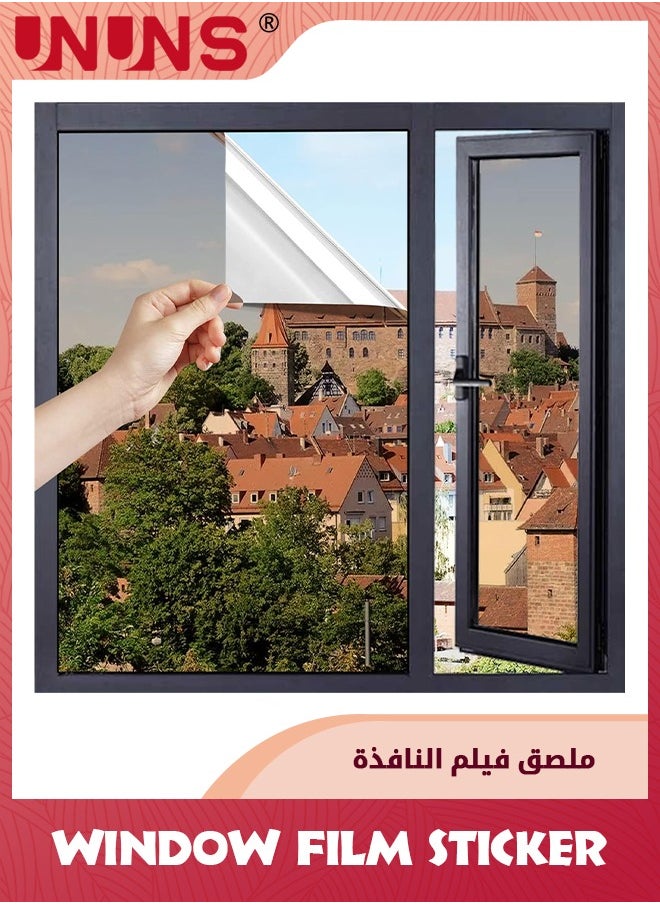 UNUNS PVC Window Film Sticker,One-Way Privacy Mirror Reflective Film,Heat Control Window Film,Sun Blocking Anti UV Reflective Window Tint For Home,90x200cm  - Image 1