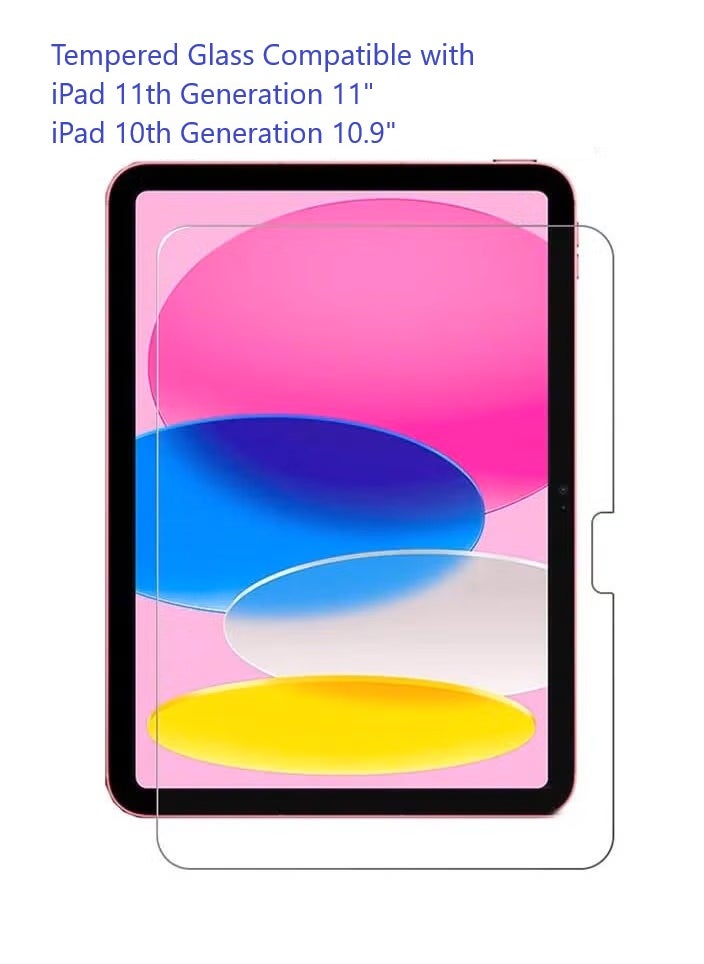 HEXABEX - Screen Protector for Apple iPad 10th 10.9"/11th Gen 11" Tempered Glass Screen Guard Compatible with iPad 11th Generation(A19) 2025 and iPad 10th Generation Clear - Image 1