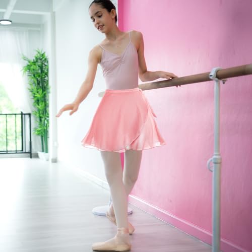 Yolev Women's Ballet Wrap Skirt Chiffon Dance Wrap Skirt with Adjustable Waist Tie Gymnastics Ballet Skirts for Women (Dusty Rose) - Image 2