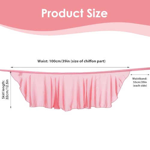 Yolev Women's Ballet Wrap Skirt Chiffon Dance Wrap Skirt with Adjustable Waist Tie Gymnastics Ballet Skirts for Women (Dusty Rose) - Image 5