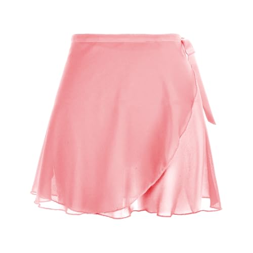 Yolev Women's Ballet Wrap Skirt Chiffon Dance Wrap Skirt with Adjustable Waist Tie Gymnastics Ballet Skirts for Women (Dusty Rose) - Image 1