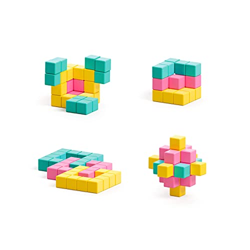 PIXIO Sweet - Tiny Magnetic Blocks Building Toy in The Pixel Art Style with Free App - 5/16" Plastic Cubes with 6 Magnets Inside - Open Ended Toy - Creativity Kit for Ages 6+ - 60pcs - Image 4