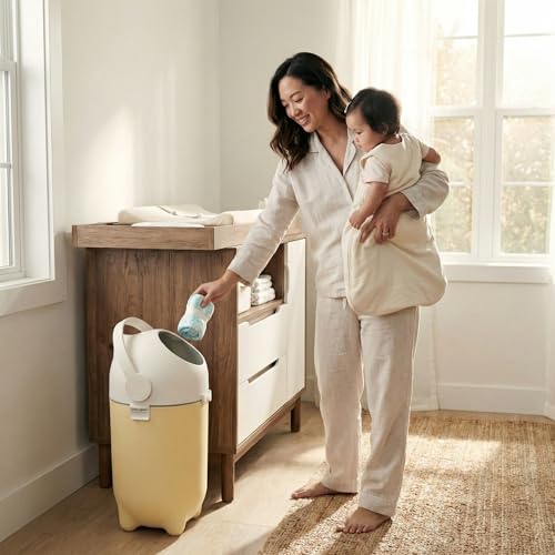 iTouchless OdorLocking Diaper Pail 2026 AwardWinning Ag Silver Ion Nursery Bin Fits Any Bag No Refills Needed Includes 20 LeakProof Bags Holds 300 Diapers Sand Almond Versatile Bin - Image 3