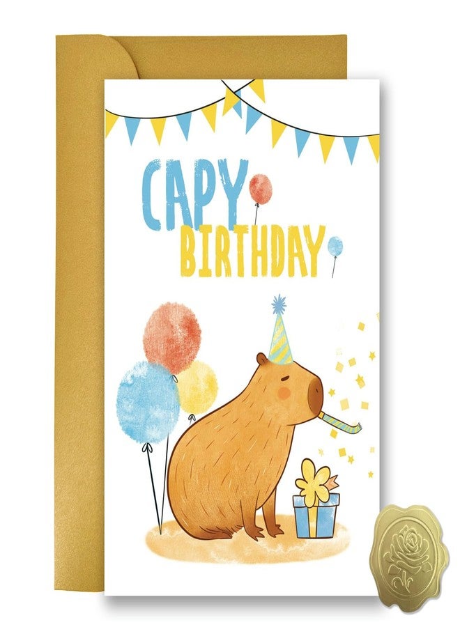 Lumoaster Funny Birthday Card - Cute Capy Birthday Card for Kids Friends - Capybara Birthday Cards&Gifts - Capybara Themed B-day Party Favor - Image 1