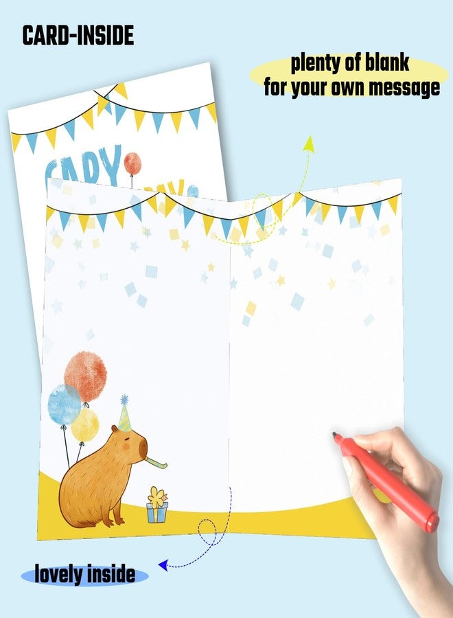 Lumoaster Funny Birthday Card - Cute Capy Birthday Card for Kids Friends - Capybara Birthday Cards&Gifts - Capybara Themed B-day Party Favor - Image 2