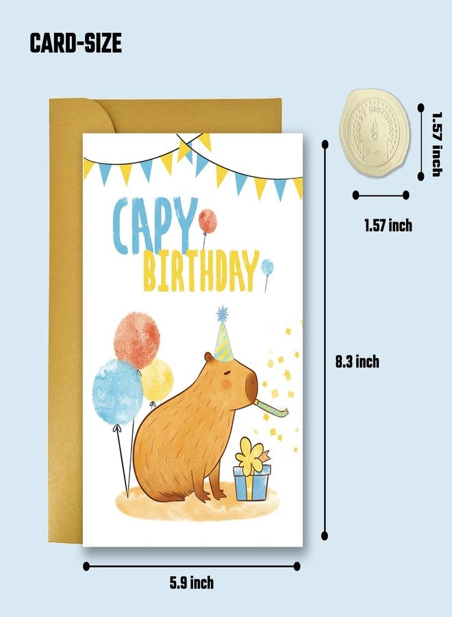 Lumoaster Funny Birthday Card - Cute Capy Birthday Card for Kids Friends - Capybara Birthday Cards&Gifts - Capybara Themed B-day Party Favor - Image 3