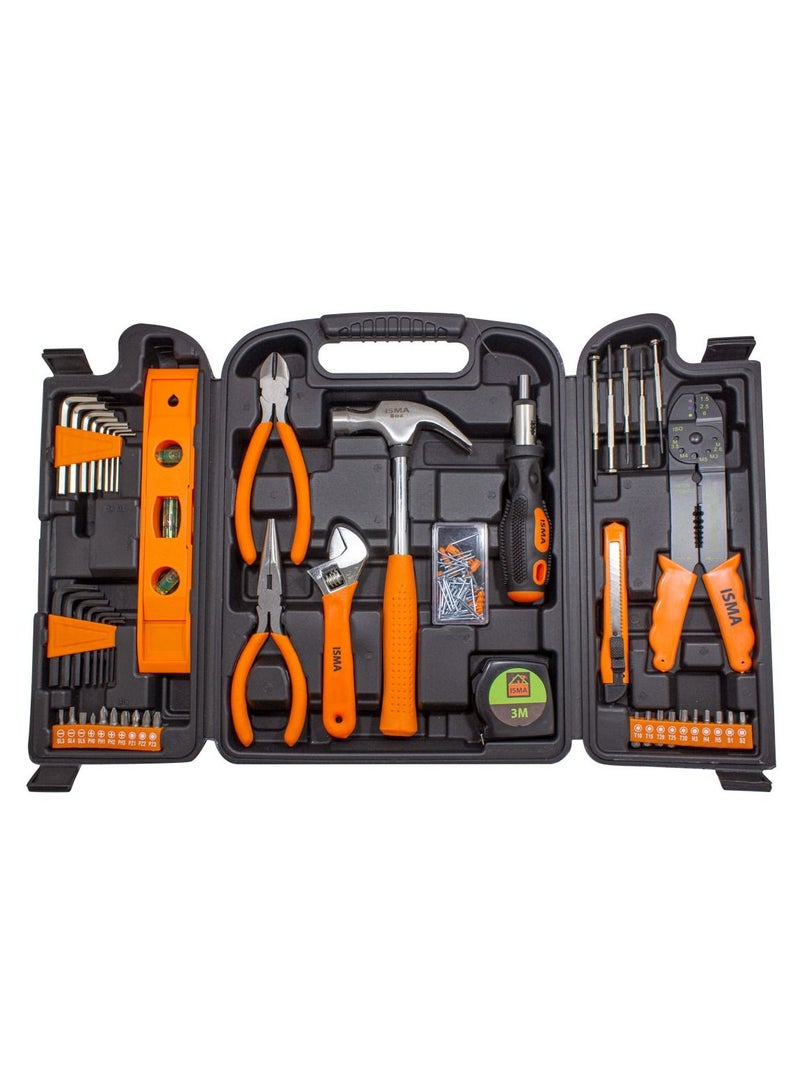 ISMA Tool Set 129pcs Portable Household Hand Tool Kit For General Repair in a Case - Image 1
