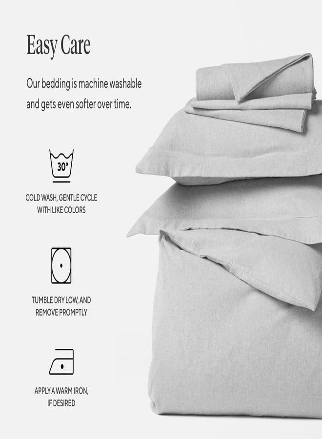 Coyuchi Cloud Brushed Organic Flannel Pillowcase Set/2 (Standard/Queen, Alpine White) - Image 5