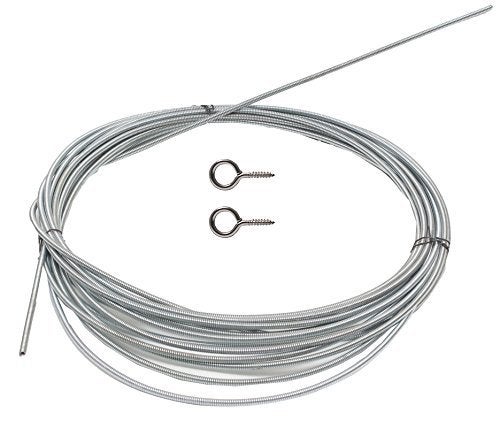 advancedestore 10m Silver Window Net Curtain Wire Spring Cord Cable Kit with Hooks and Eyes - Image 3