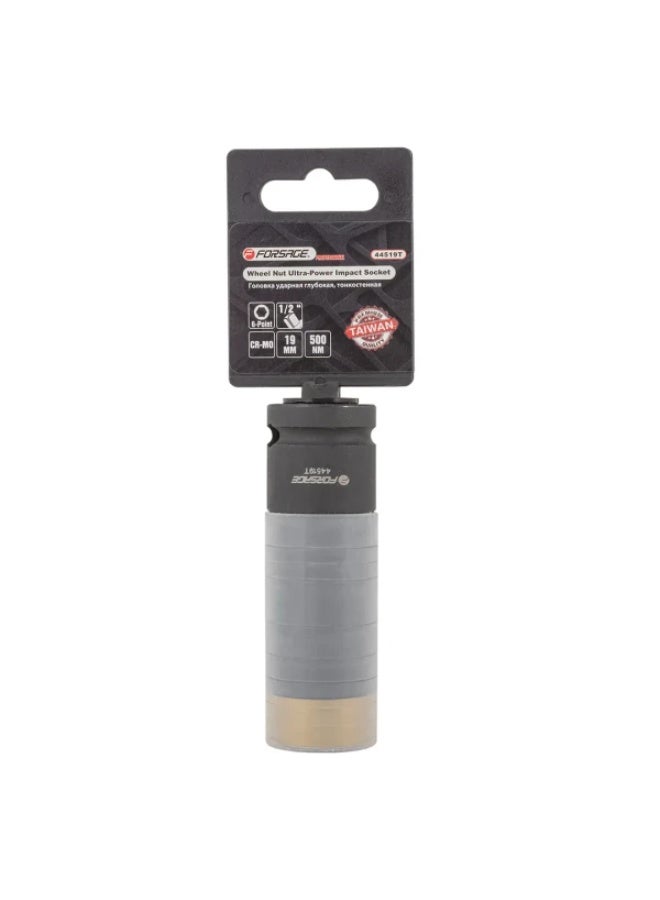 Impact flank socket with tightening torque 115nm, 1/2", 19mm