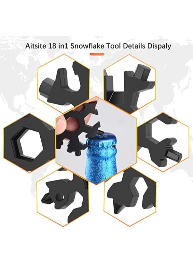 18-in-1 Snowflake Multi Tool Stainless Portable Steel Multi-Tool for Outdoor Travel Camping Adventure Daily Tool  - Image 4