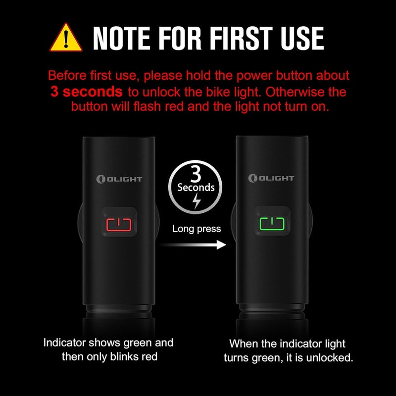 OLIGHT RN 400 LED Bike Lights, 400 Lumens USB Type-C Rechargeable Front Light, IPX7 Waterproof Bicycle Headlight for Road Urban Cyclists Black - Image 2