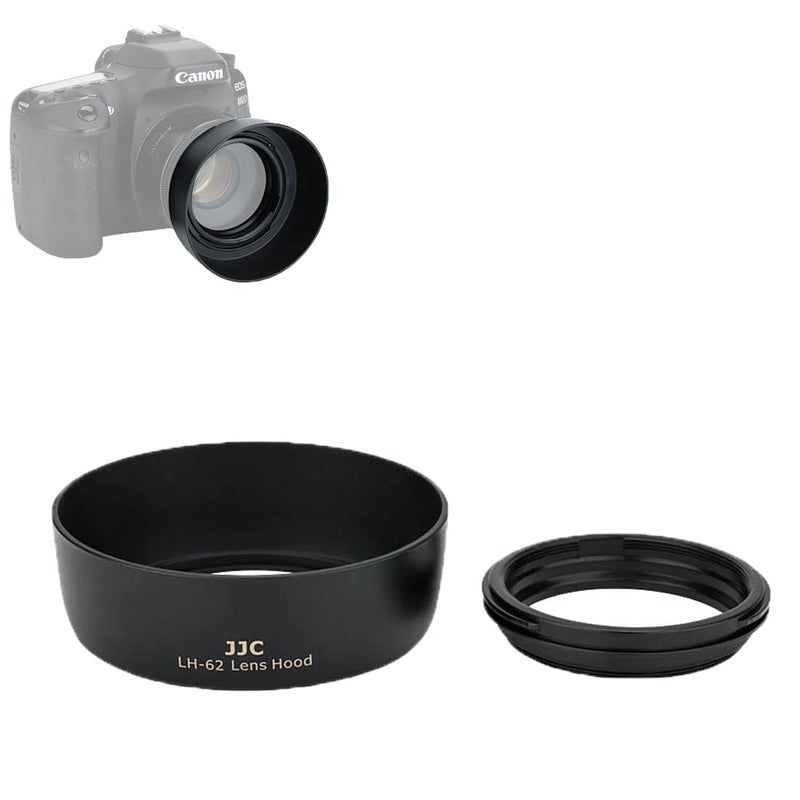 JJC Camera Lens Hood Shade Fits for Canon EF 50mm f18 II Replaces Canon ES62 Hood Reverse Attaching ABS Black - Image 2