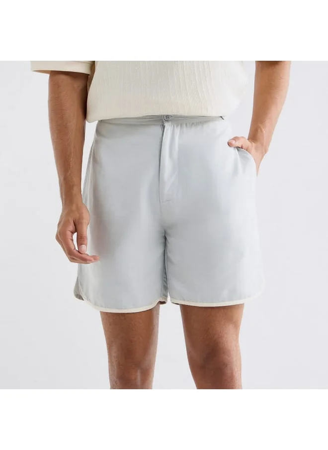 FAV Solid Shorts with Pockets and Piping Detail