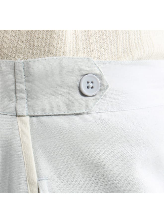 سبلاش فيڤ شورت سادة بجيوب وتفاصيل خيوط بارزة - Image 4