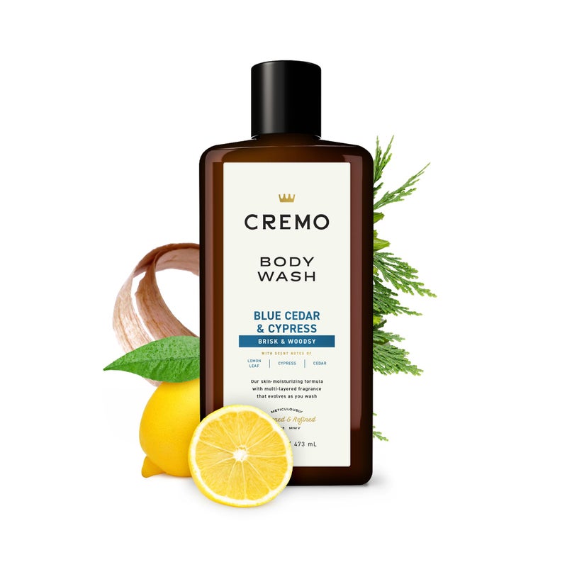 Cremo Rich-Lathering Blue Cedar & Cypress Body Wash, A Woodsy Scent with Notes of Lemon Peel, Cypress and Cedar, 16 Fl Oz (2-Pack) - Image 4