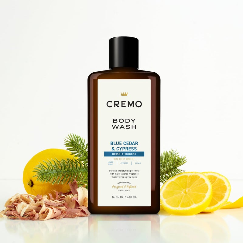 Cremo Rich-Lathering Blue Cedar & Cypress Body Wash, A Woodsy Scent with Notes of Lemon Peel, Cypress and Cedar, 16 Fl Oz (2-Pack) - Image 2
