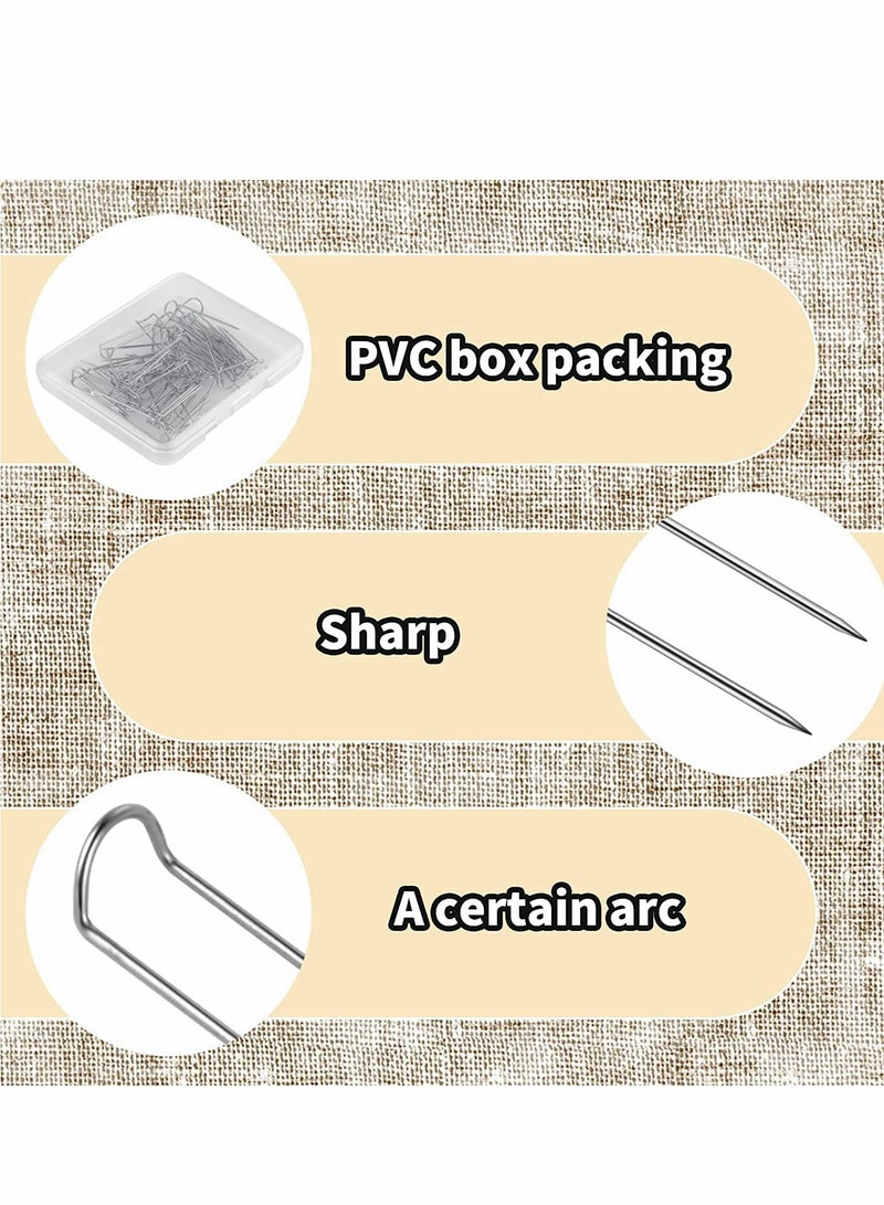 Excefore Sewing U-Pins, 50 Pcs Metal U Pins Needlecrafts Pins Double Blocking Pins Multipurpose Straight Pins for DIY Sewing Jewelry Craft Making Fabric Decor (0.91 Inch/0.5cm) - Image 4