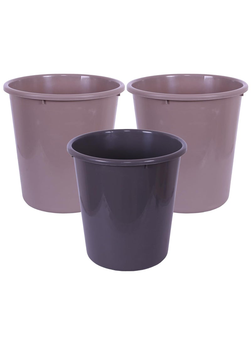 Urbane Home Urbane Home Dustbin Open Dustbin Plastic Garbage Dustbin Dustbin For Kitchen Dustbin For Bathroom Office Dustbin Plain Sada Dustbin 10 LTR Pack of 3 Multi  - Image 1