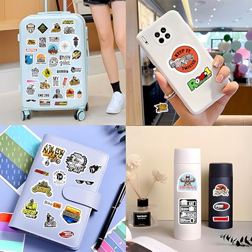 True Flair Waterproof Pack of 64 Helmet Laptop Vinyl Self-Adhesive Sticker for Adults, Multicolor Stickers for Bike, Racking, Laptop, Journal, Guitar, Mobile - Residue Free - Image 4