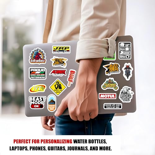 True Flair Waterproof Pack of 64 Helmet Laptop Vinyl Self-Adhesive Sticker for Adults, Multicolor Stickers for Bike, Racking, Laptop, Journal, Guitar, Mobile - Residue Free - Image 2