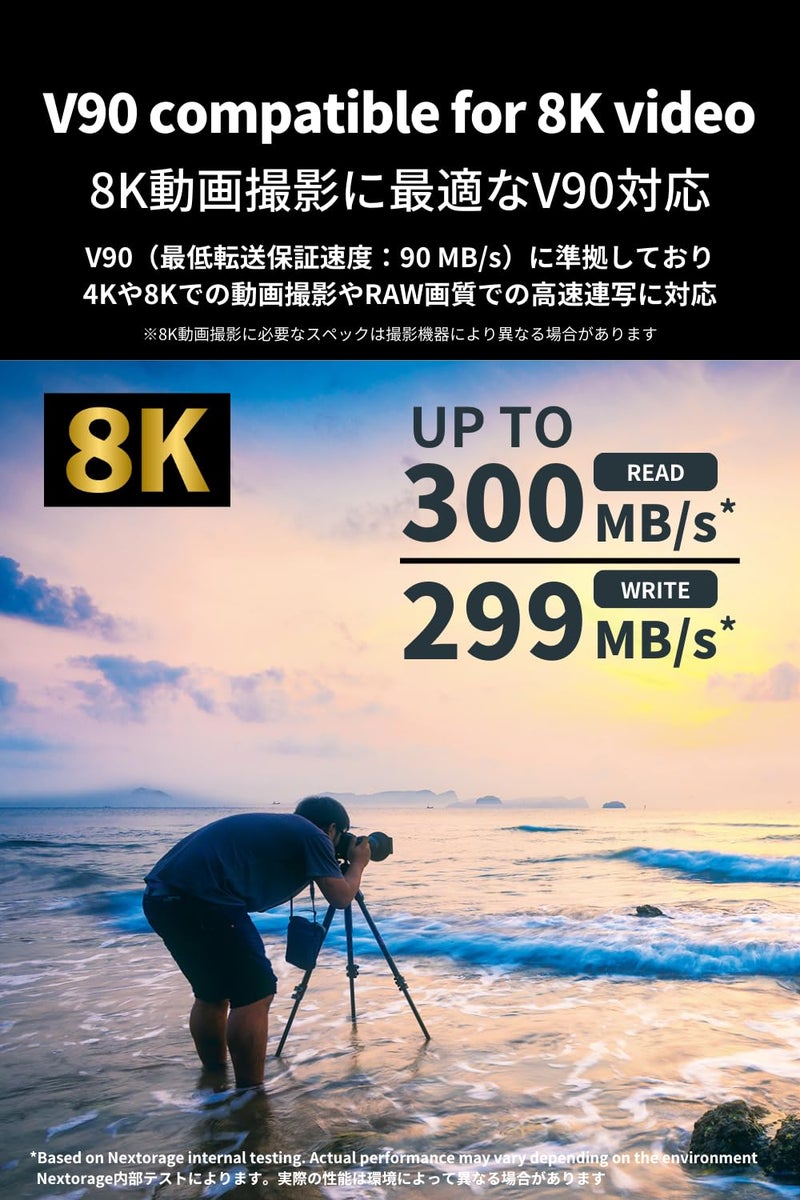 Nextorage Ultra Fast v90 UHS-II SD Card PRO 256GB max Write Speed 299MB/s Read Speed 300MB/s (SDXC UHS2 Memory Card NX-F2PRO) - Image 2