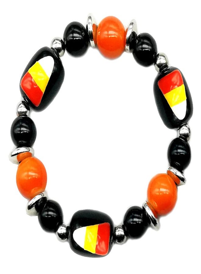 fiona Halloween Bracelet For Women, Trick Or Treat Bracelet, Spooky Jack O' Lantern Pumpkin Jewelry Gift 1 pc (3 Candy Corns) - Image 1