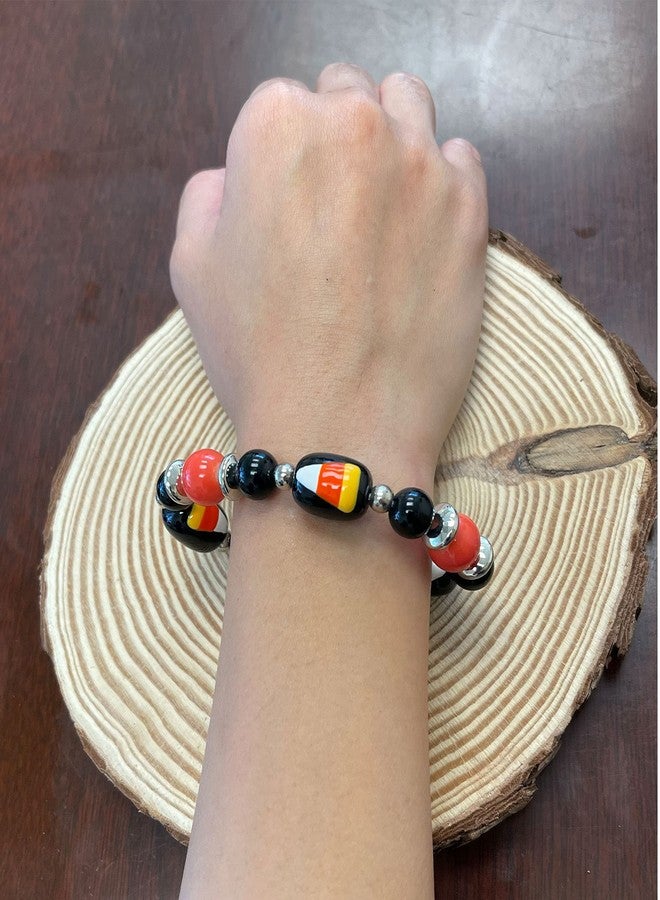 fiona Halloween Bracelet For Women, Trick Or Treat Bracelet, Spooky Jack O' Lantern Pumpkin Jewelry Gift 1 pc (3 Candy Corns) - Image 4