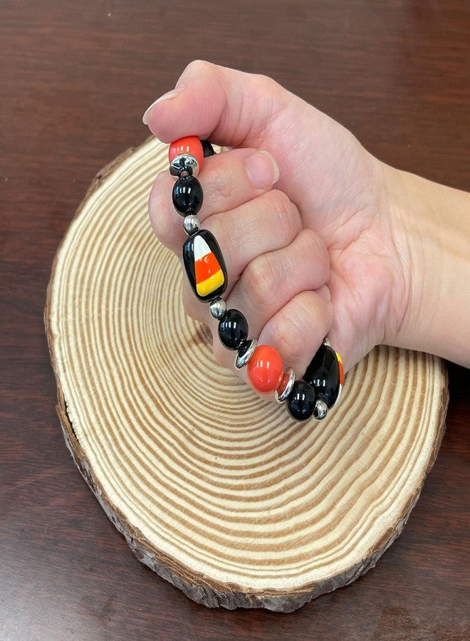 fiona Halloween Bracelet For Women, Trick Or Treat Bracelet, Spooky Jack O' Lantern Pumpkin Jewelry Gift 1 pc (3 Candy Corns) - Image 3