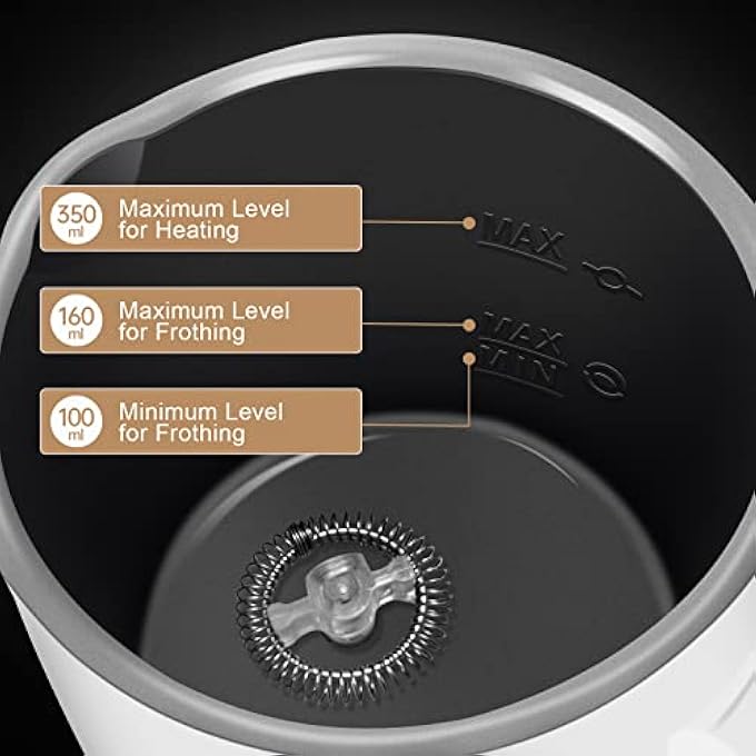 NALACAL مكشوف وبخار حليب كهربائي 4In1 مع خيارات رغوة ساخنة وباردة، سخان حليب أوتوماتيكي للاتيه، الكابتشينو، ماكياتو والشوكولاتة الساخنة، سهل الاستخدام لمشروبات باريستا ستايل - Image 3