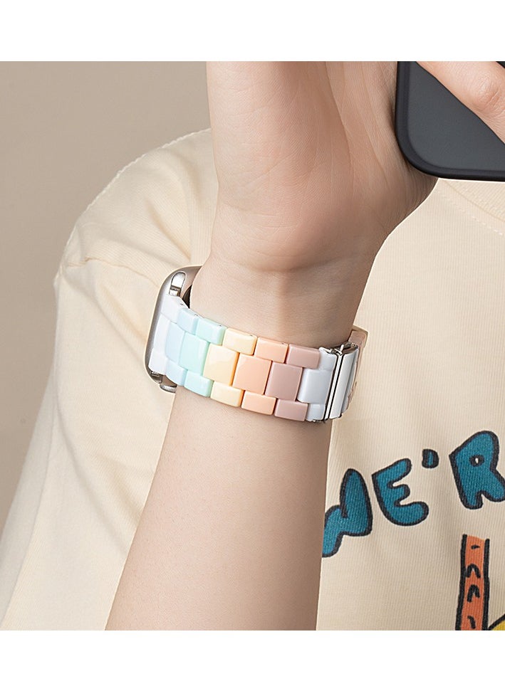 Generic - Compatible Apple Watch Straps 42mm 44mm 45mm 49mm, Stainless Steel iWatch Band with Case for Apple Watch Series 8/7/6/5/4/3/2/1/SE/SE2/Ultra（Rainbow Colors） - Image 1