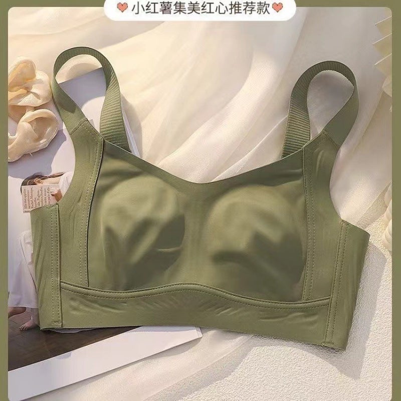 Liquid Foundation Seamless Large Size Underwear For Women With Big Breasts Showing Smaller Breasts, Supporting Secondary Breasts, Anti-Sagging Thin Summer Bra - Image 1