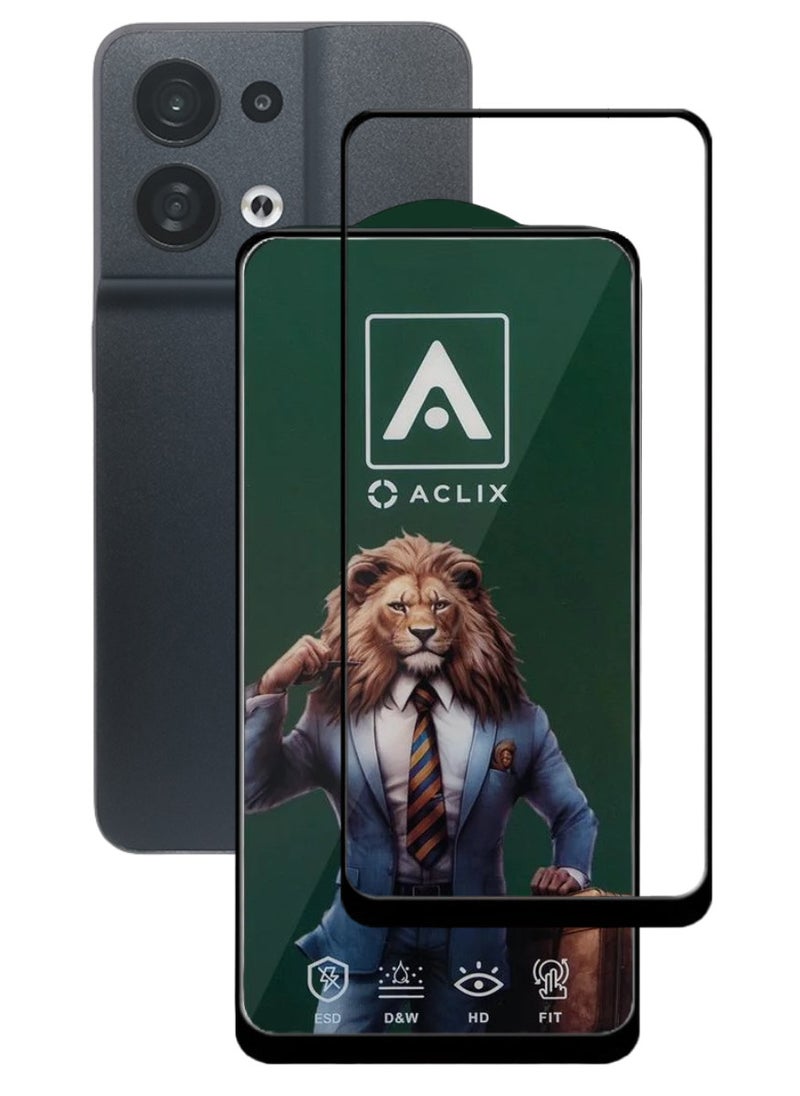 ACLIX Antistatic ESD Dustproof Premium Quality High Definition Tempered Glass Screen Protector Designed For Oppo Reno8 - Image 1