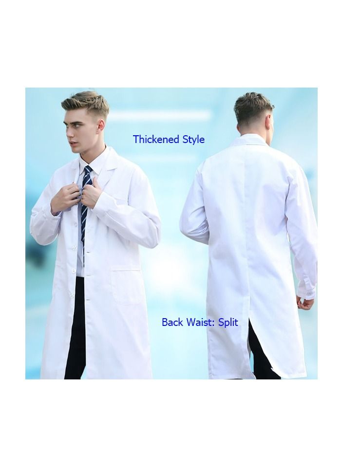 1-Piece Thicken Medical Uniform,Doctor Long Sleeve Coat,Men Women Overall Scrubs Lab Clothes,Size XXL - Image 2