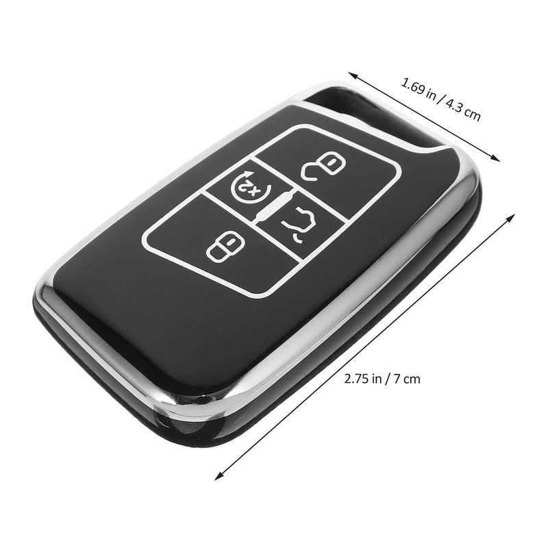 TPU Key Fob Cover Car Key Holder Protective Shell Black Automotive Interior Accessory - Image 3