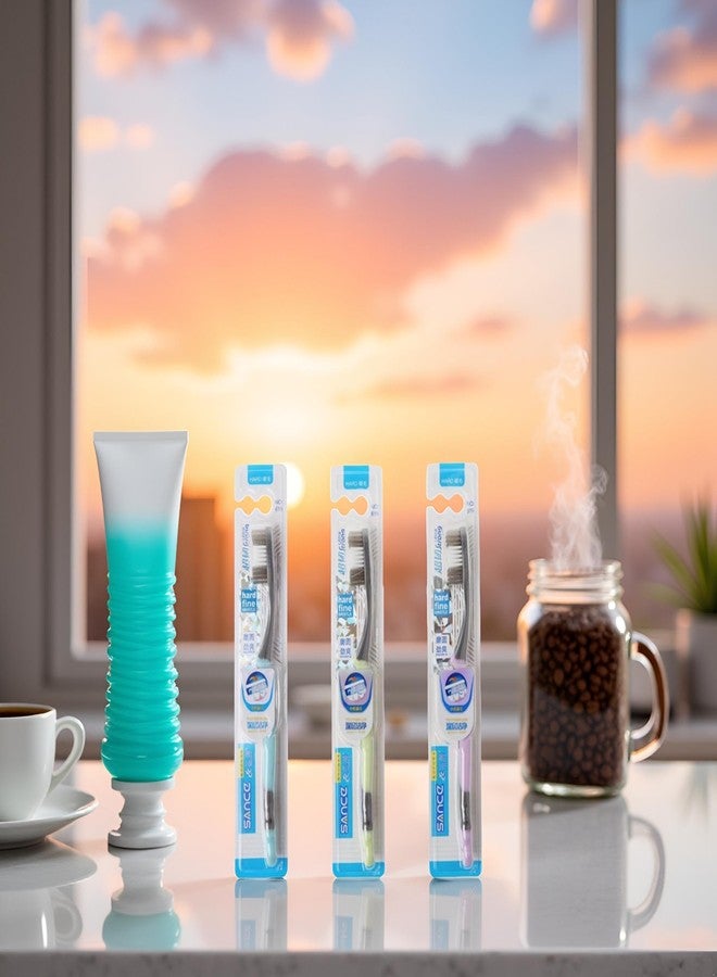 Jinshining 1pc Multi-Color Random Super Hard Bristles Tooth Brush for Adult Remove Coffee,Adults Tooth Brushes Bulk Hard Bristle Toothbrush for Cleaning Toothbrush,Manual Toothbrushes and Accessories - Image 3
