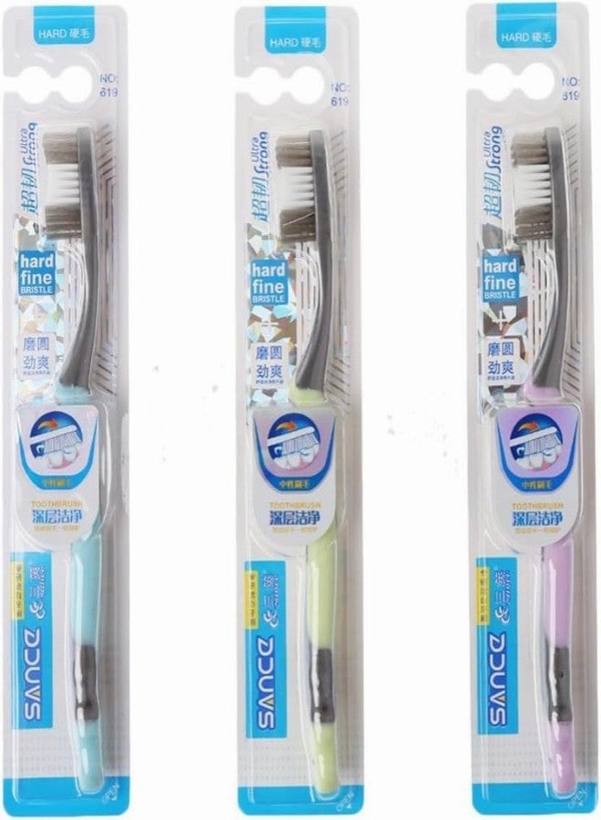 Jinshining 1pc Multi-Color Random Super Hard Bristles Tooth Brush for Adult Remove Coffee,Adults Tooth Brushes Bulk Hard Bristle Toothbrush for Cleaning Toothbrush,Manual Toothbrushes and Accessories - Image 1