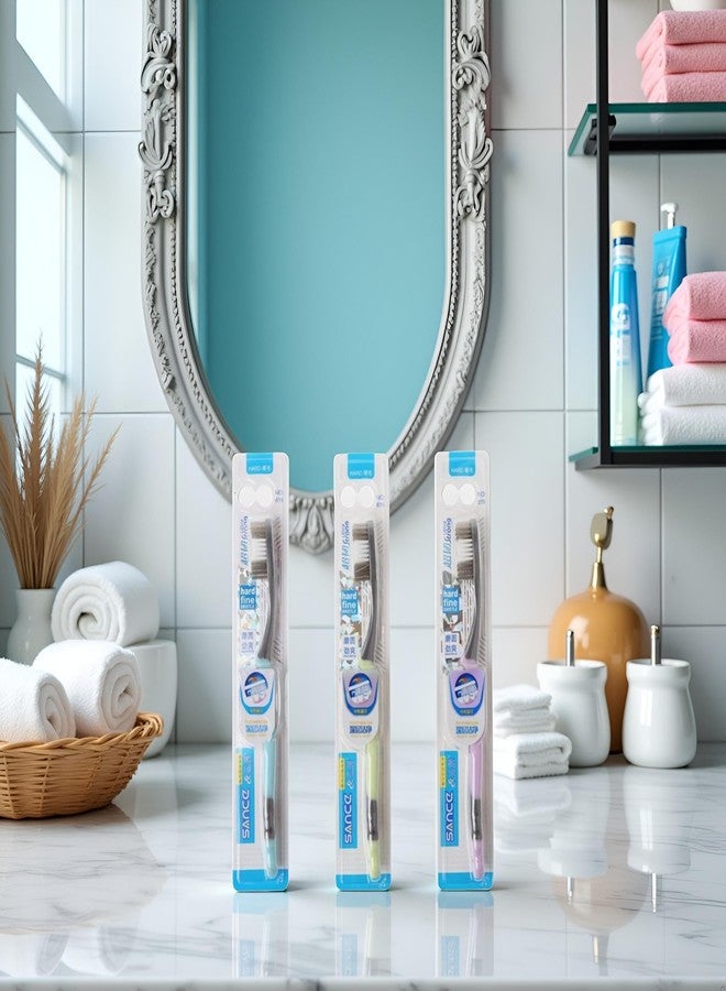 Jinshining 1pc Multi-Color Random Super Hard Bristles Tooth Brush for Adult Remove Coffee,Adults Tooth Brushes Bulk Hard Bristle Toothbrush for Cleaning Toothbrush,Manual Toothbrushes and Accessories - Image 2