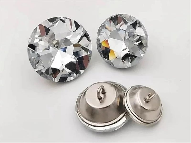 أزرار خياطة كريستال شفاف 25 مم 40 قطعة أزرار الأحجار الكريمة للحرف اليدوية - Image 1