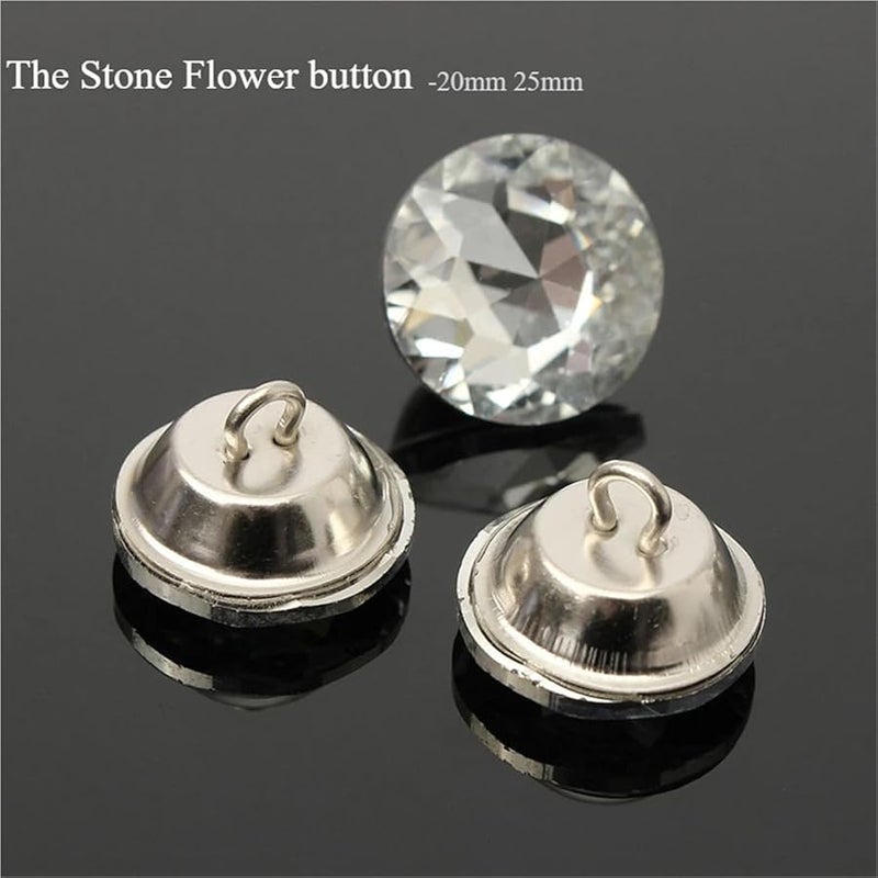 أزرار خياطة كريستال شفاف 25 مم 40 قطعة أزرار الأحجار الكريمة للحرف اليدوية - Image 2
