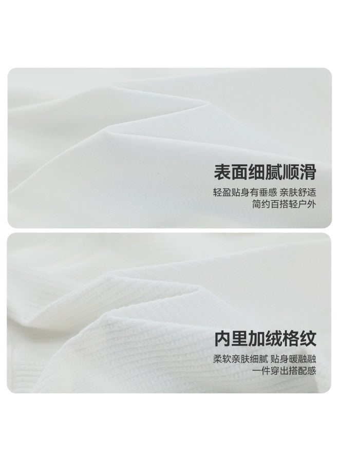 Moisture-wicking & Quick-drying] Baby T-shirt Long Sleeve Fleece Winter Boys Base Layer Children's Half-turtle Neck Casual Wear Girls - Image 4