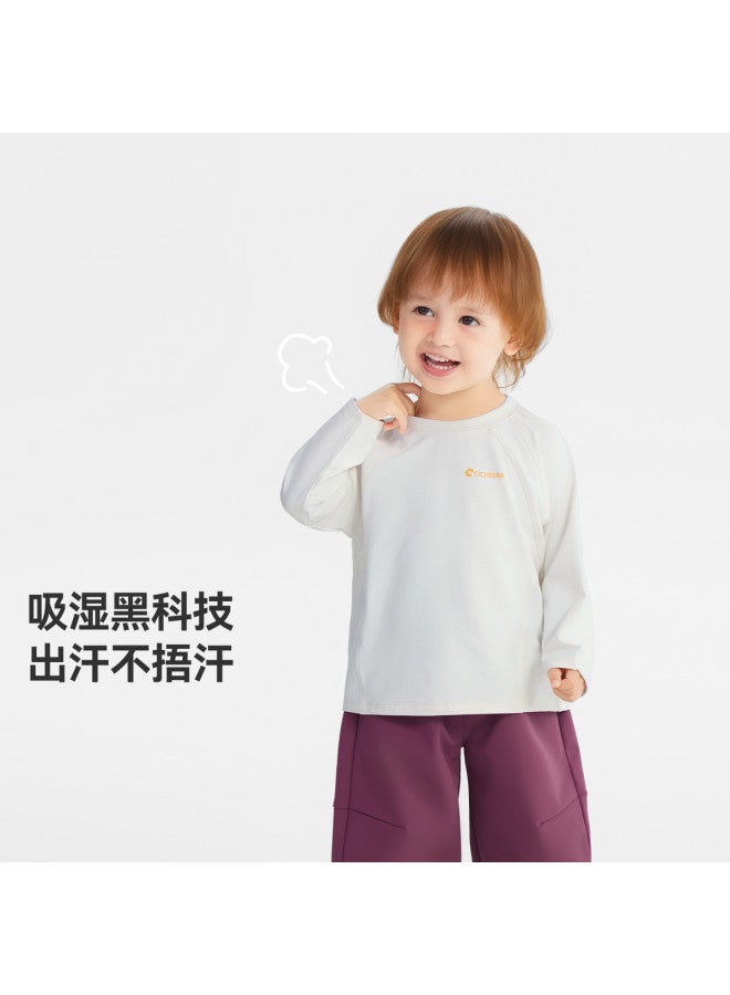 Moisture-wicking & Quick-drying] Baby T-shirt Long Sleeve Fleece Winter Boys Base Layer Children's Half-turtle Neck Casual Wear Girls - Image 3