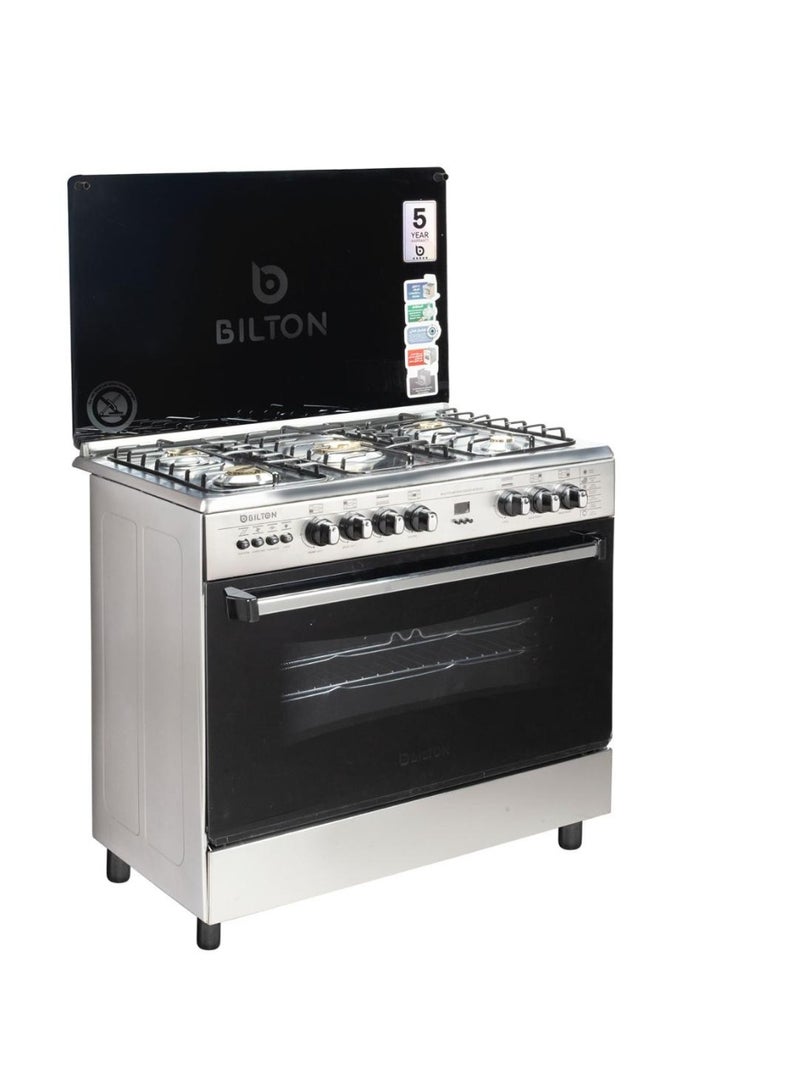 Bilton Cooker 5 Burner 60 x 80 Full Stainless Steel With Self Ignition - Bulb - Grill - Image 5