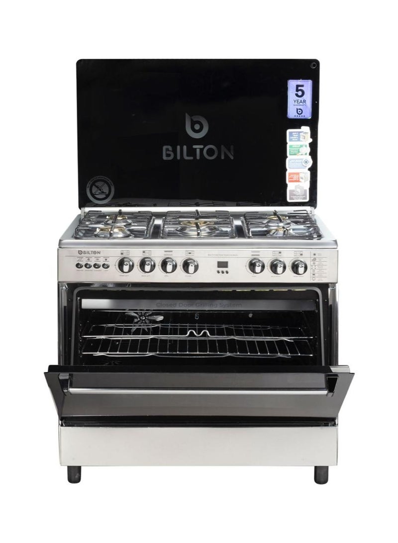 Bilton Cooker 5 Burner 60 x 80 Full Stainless Steel With Self Ignition - Bulb - Grill - Image 1