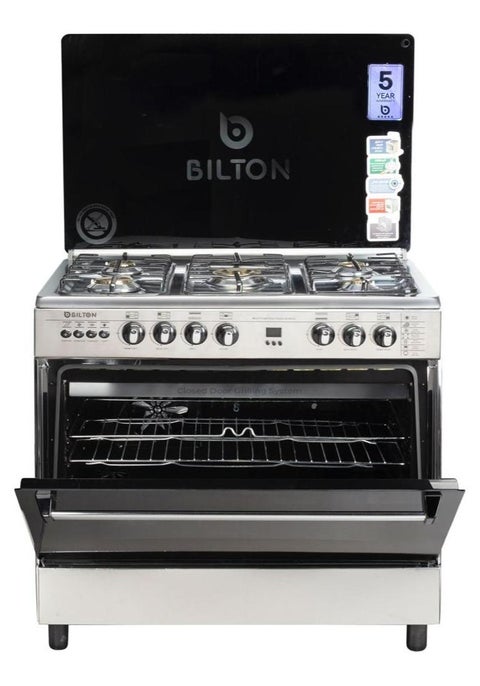 Bilton Cooker 5 Burner 60 x 80 Full Stainless Steel With Self Ignition - Bulb - Grill