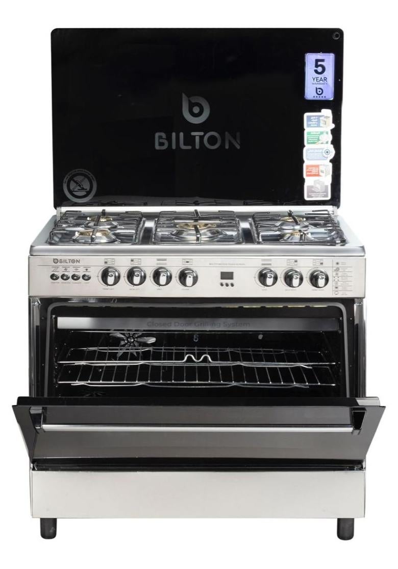 Bilton بيلتون بوتاجاز 5 شعله 60 × 80 استانلس كامل اشعال ذاتي - لمبه - شوايه - Image 1