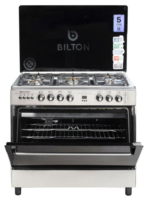 Bilton Cooker 5 Burner 60 x 80 Full Stainless Steel With Self Ignition - Bulb - Grill