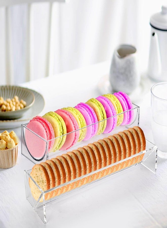 SOUJOY 4 Pack Cracker Tray for Serving, Acrylic Biscuit Stand Cracker Server Holder, Rectangular Clear Food Display Holder for Countertop, Home, Wedding Events, Parties and Events - Image 4