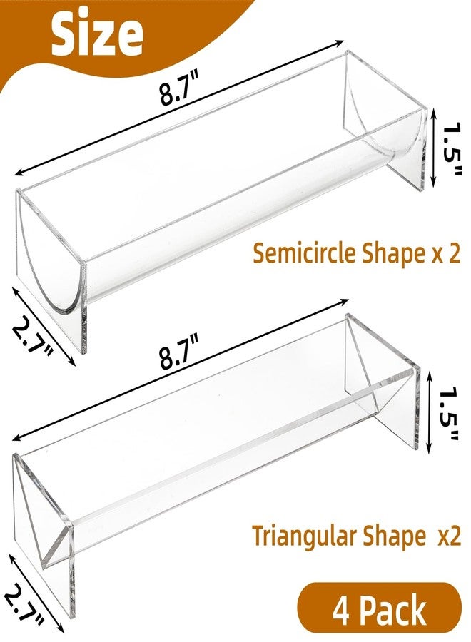SOUJOY 4 Pack Cracker Tray for Serving, Acrylic Biscuit Stand Cracker Server Holder, Rectangular Clear Food Display Holder for Countertop, Home, Wedding Events, Parties and Events - Image 2