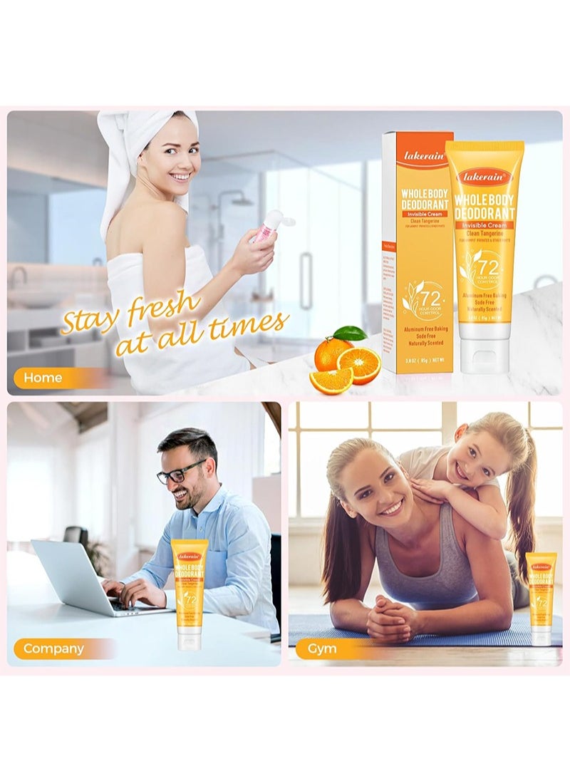 lakerain - Whole Body Deodorant Invisible Cream，Aluminum Free Deodorant Lotion, Underarm Deodorant Cream (72 Hour Deodorant), Deodorant Antiperspirant Clear Gel, No Baking Soda (No fragrance) - Image 1
